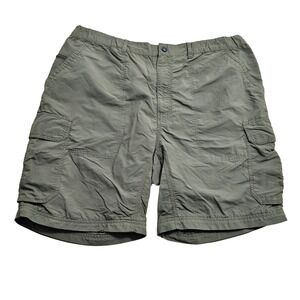 REI Cargo Shorts Mens XXL Olive Green Nylon Hiking Utility‎ 794408 * Gorpcore